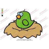 Bird in a Nest Embroidery Design 02